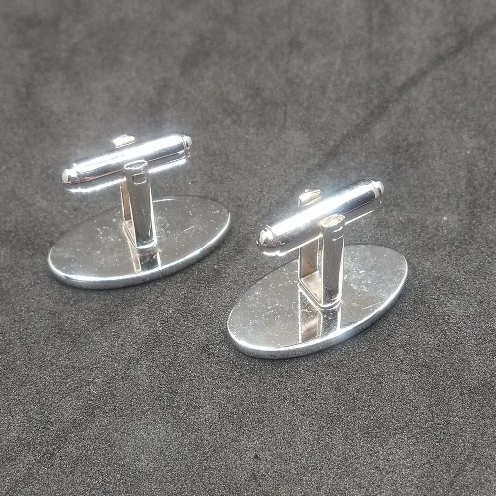 Sophisticated Silver Cufflinks with Sparkly Stones And Designs